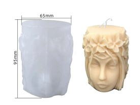 Molde silicona vela mujer con flores